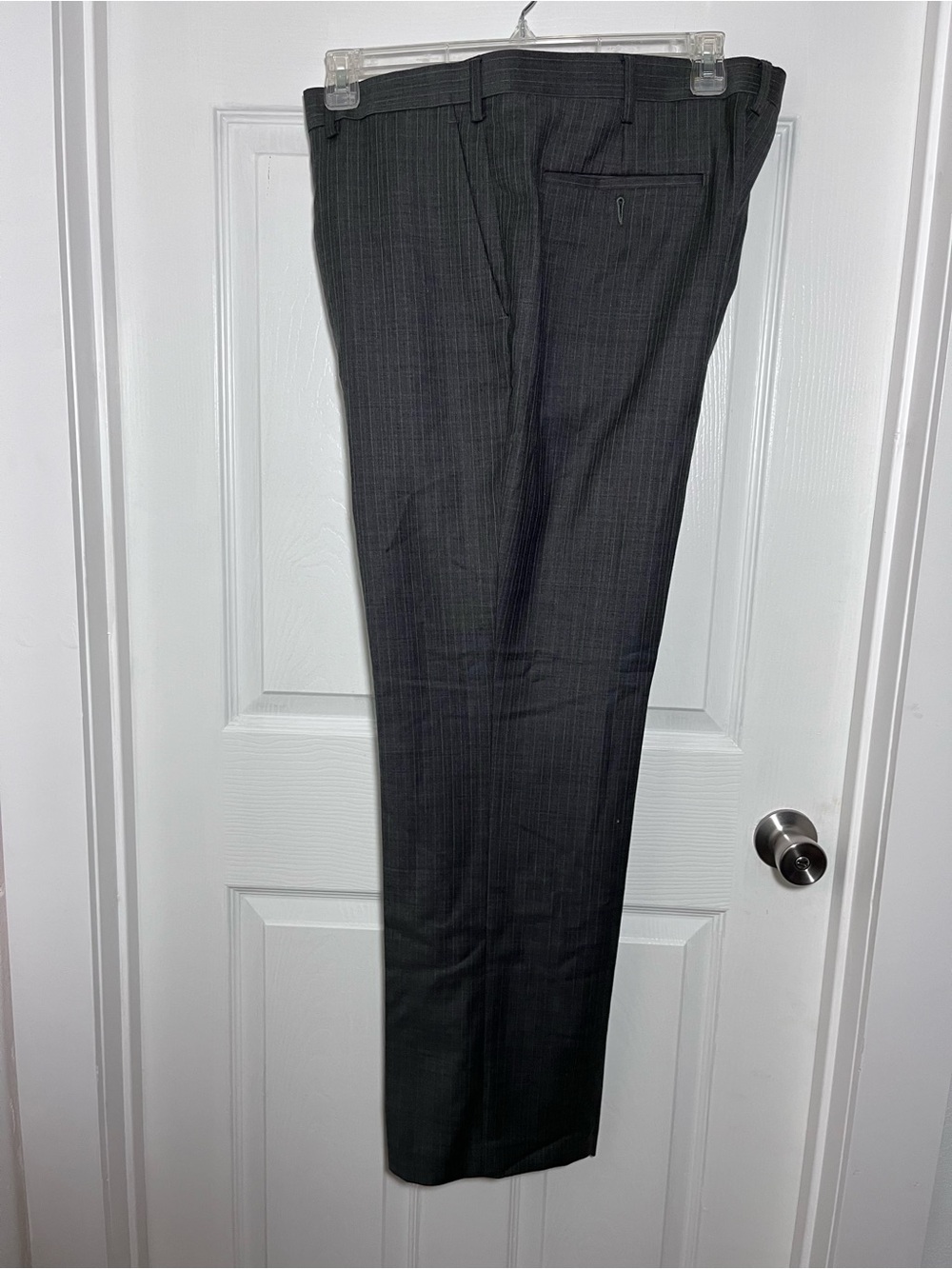 Marc Anthony Men's Wool Charcoal Pinstripe Dress Pants